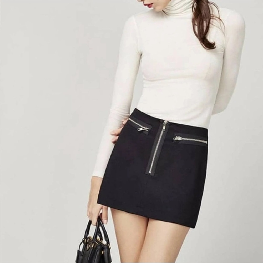 Reformation Blitz Mini Skirt Black 4